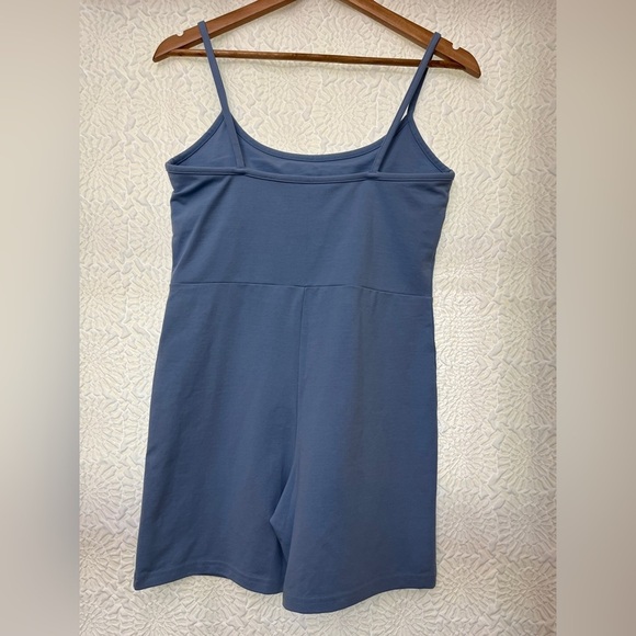 Madewell Biker Unitard Size Large Dusty Blue Activewear Athleisure Beach Summer - Picture 3 of 15